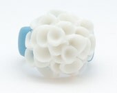 Custom Ring , El Medano Porcelain Ring, Sky Blue and White- Free Gift Wrapping