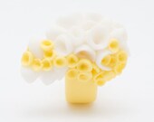 Rings For Women , Aruba Yellow and White Porcelain Ring- Free Gift Wrapping