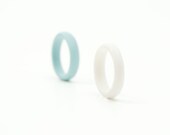 Guerrero Narrow Porcelain Ring White Turquoise Gray Purple Coral Yellow Sky Blue- Free Gift Wrapping