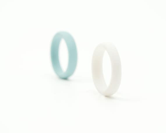 Guerrero Narrow Porcelain Ring White Turquoise Gray Purple Coral Yellow Sky Blue- Free Gift Wrapping