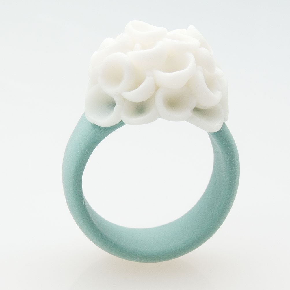 El Medano Porcelain Ring With Delicate Flower Decoration
