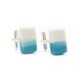 El Mar Ombré Porcelain  Cufflinks,White and Sky Blue- Free Gift Wrapping