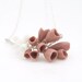 El Hierro Porcelain Flowers and Sterling Silver Necklace, Coral Brown and White- Free Gift Wrapping