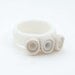 Ring For Women, Alicante White Ceramic Ring, Custom Ring, Ecru and White- Free Gift Wrapping