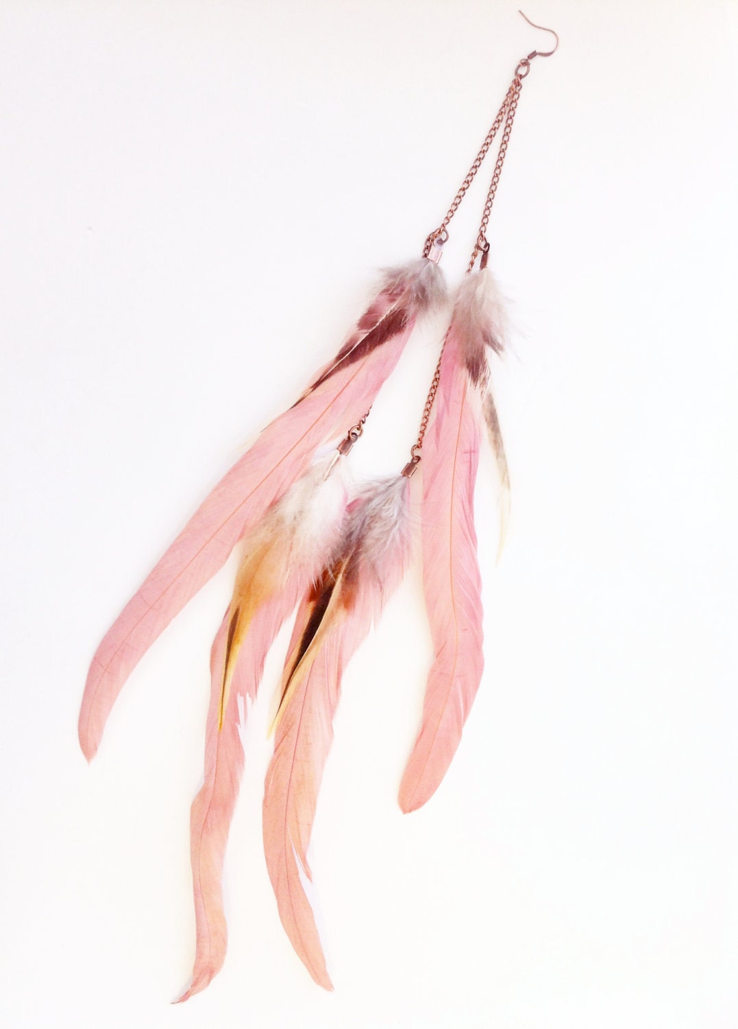Pastel Pink Feather Earring