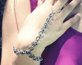 Silver Slave Bracelet, Chain Bracelet, Hand Harness