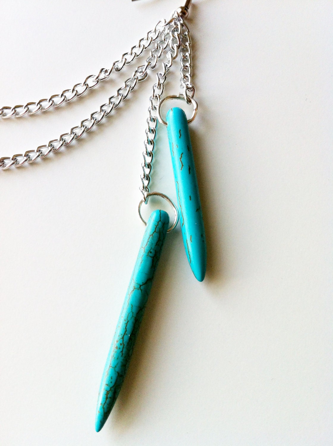 Turquoise Howlite Chain Ear Cuff