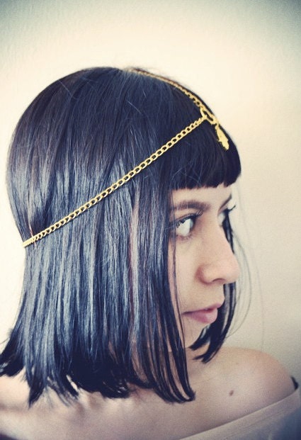 Gold Hamsa Head Chain Piece