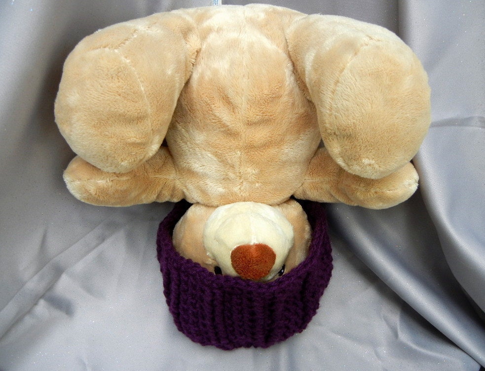 Crochet Beanie Hat Acrylic Purple Kids Hat