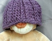 Crochet Kids Beanie Smoky Plum Purple Hat