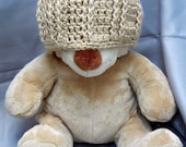 Crochet Kids Hat Tan Acrylic Beanie Hat