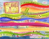 My Hearts Desire Print from my original watercolor and ink illustration