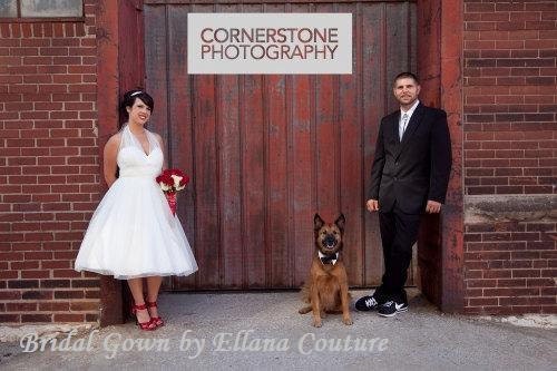 Marilyn - Retro Inspired Tea Length Wedding Dress. Vintage Style Organza Bridal Gown.