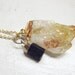 black tourmaline raw citrine crystal point gold dipped pendants necklace