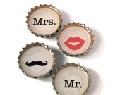 Magnets - Bottle Cap Magnets - The Mr & Mrs
