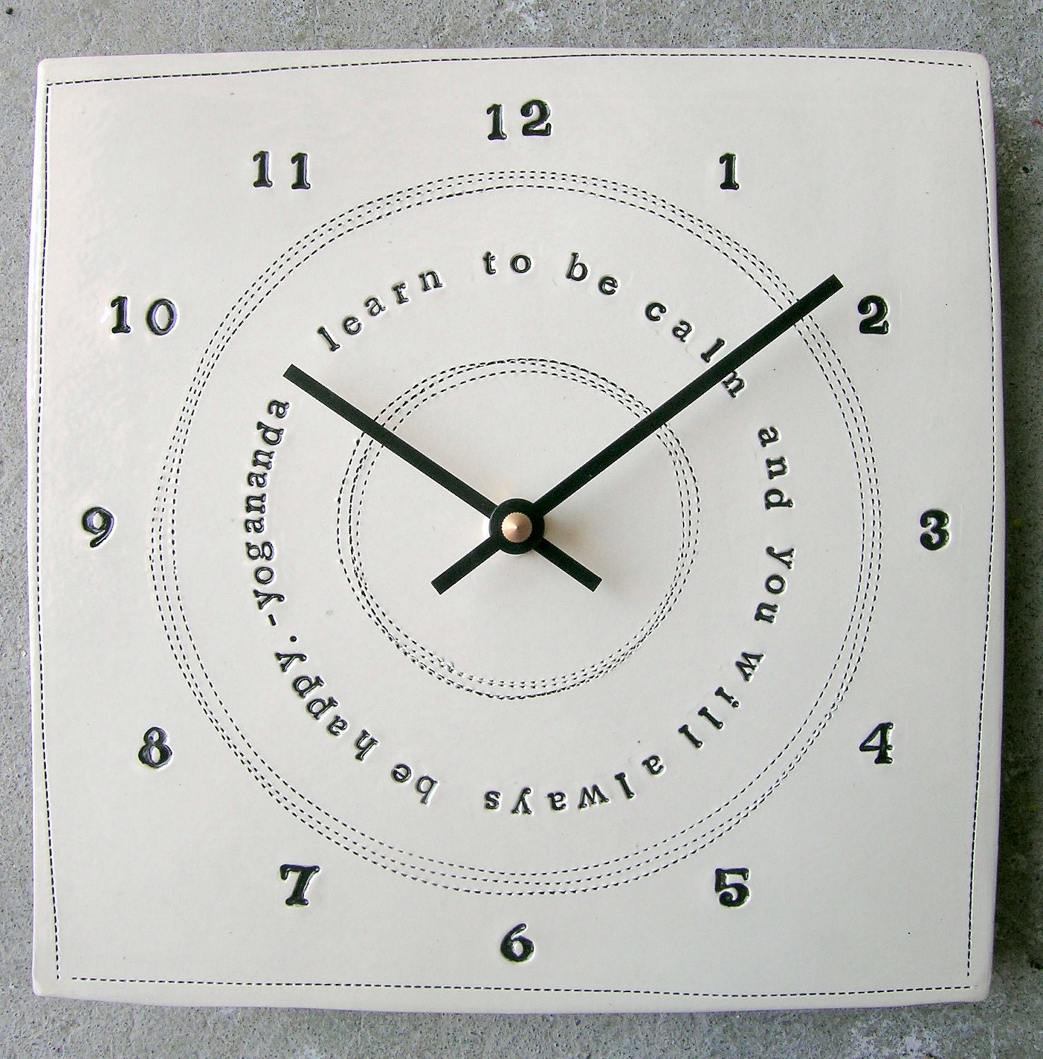 clock 8x8 yogananda quote.  MADE TO ORDER