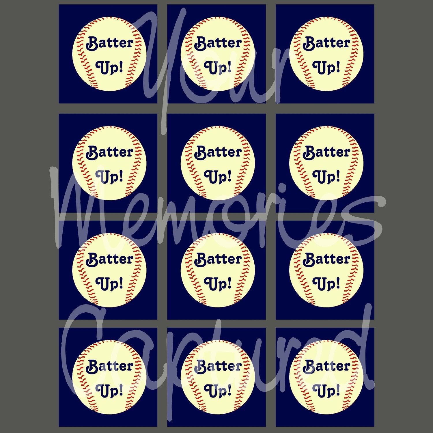 Vintage Baseball Cupcake Toppers - Printable
