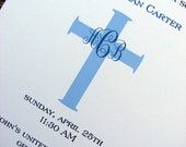 Boys Baptism Invitations / Baptism Invitation/ Baptism Invite/ Boys Christening Invitation/ Personalized Blue Cross Design