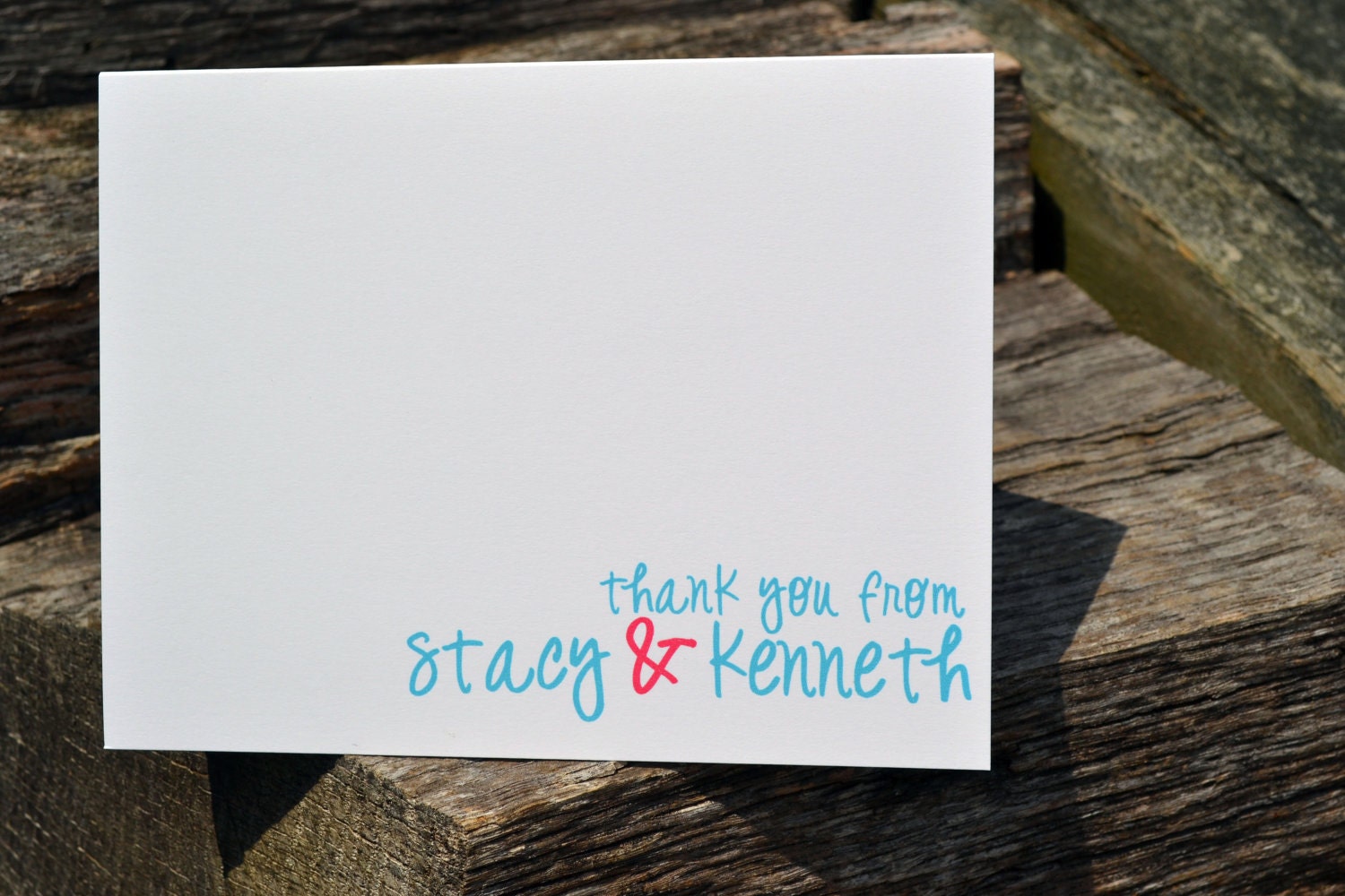 Personalized Wedding Thank You Note Cards Whimsical Couples Stationery
