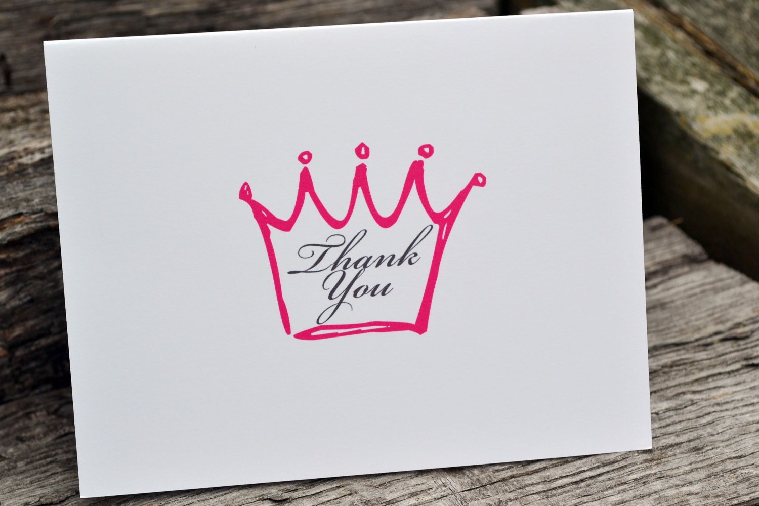 Kids Thank You Note Cards Girls Crown Stationery Set