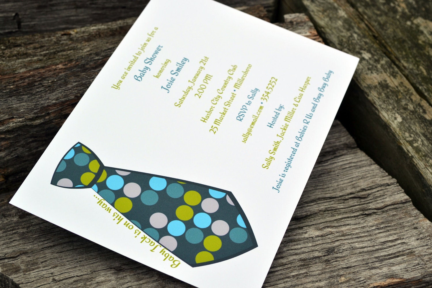 Baby Shower Personalized  Fat Necktie Party Invitation