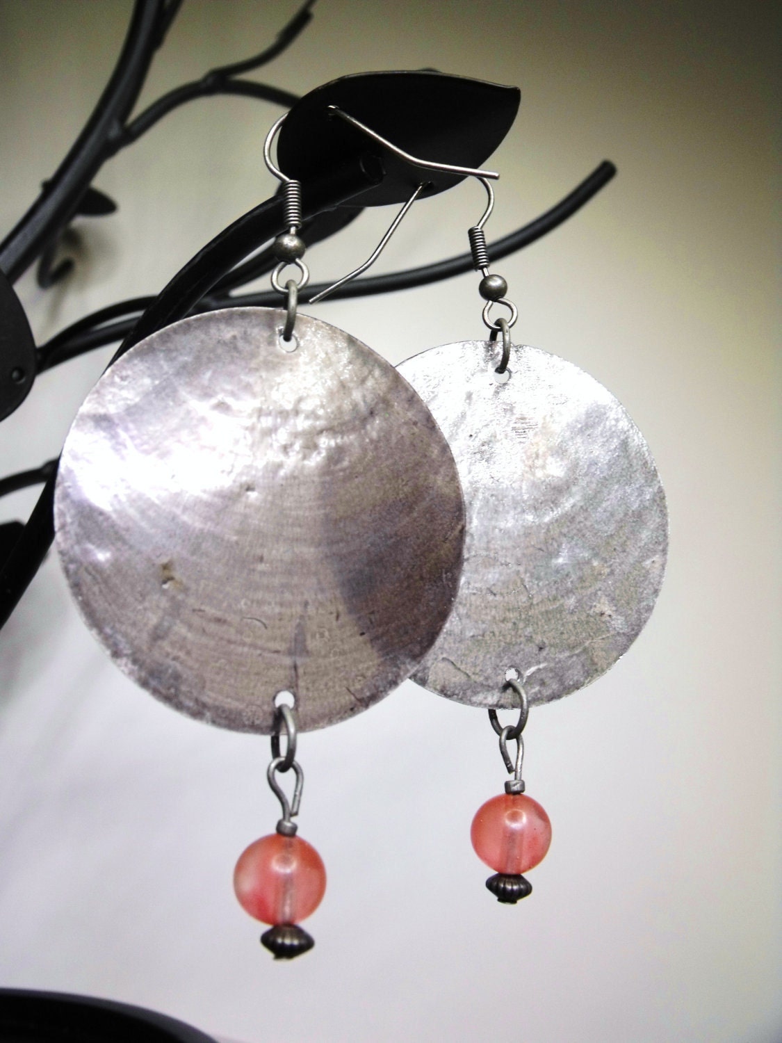 Softshell Earrings--Muted Pastel Capiz Shells, Pink, Grey, Neutral