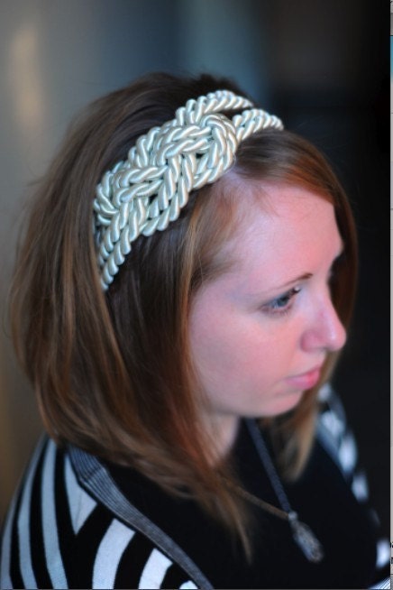 Large ivory sailor knot headband