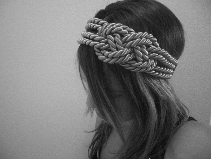 Large ivory sailor knot headband