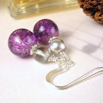 Purple Marble Jewelry Deep Purple Cracked Marble Jewellery Sterling Silver Cracked Fried Marble Jewelry Sweet 16