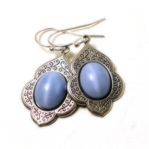 Blue Moonstone Earrings Moonstone Jewelry Silver Filigree Jewelry Ear Rings Sister, Mother, Wife, Daughter