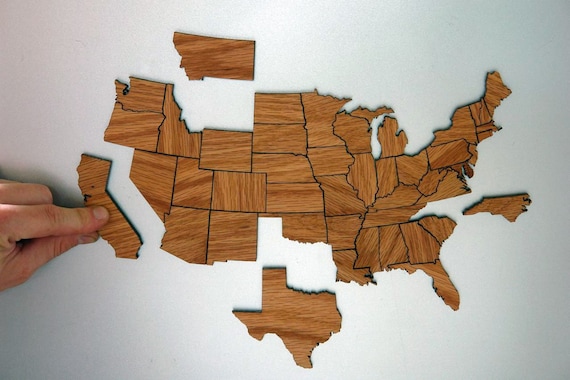 United States Magnetic Geography Puzzle - Oak