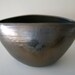 Wheel Thrown Ovalized Stoneware Bowl / SemiGlossy Bronze Dark Metallic Organic Vessel / "BIRINJ"