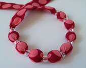 15% off entire shop - Coupon code 15OFF - Fabric and Bead Necklace - Amy Butler Sunspots in Wine