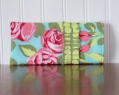 15% off entire shop - Coupon code 15OFF - Ruffled Sunglasses Case -  Amy Butler Tumble Roses in Pink