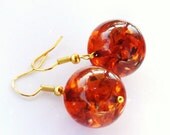 Baltic Amber Gold Earrings Caramel