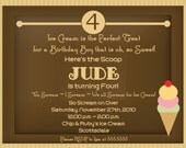 Ice Cream Digital Birthday Invitation