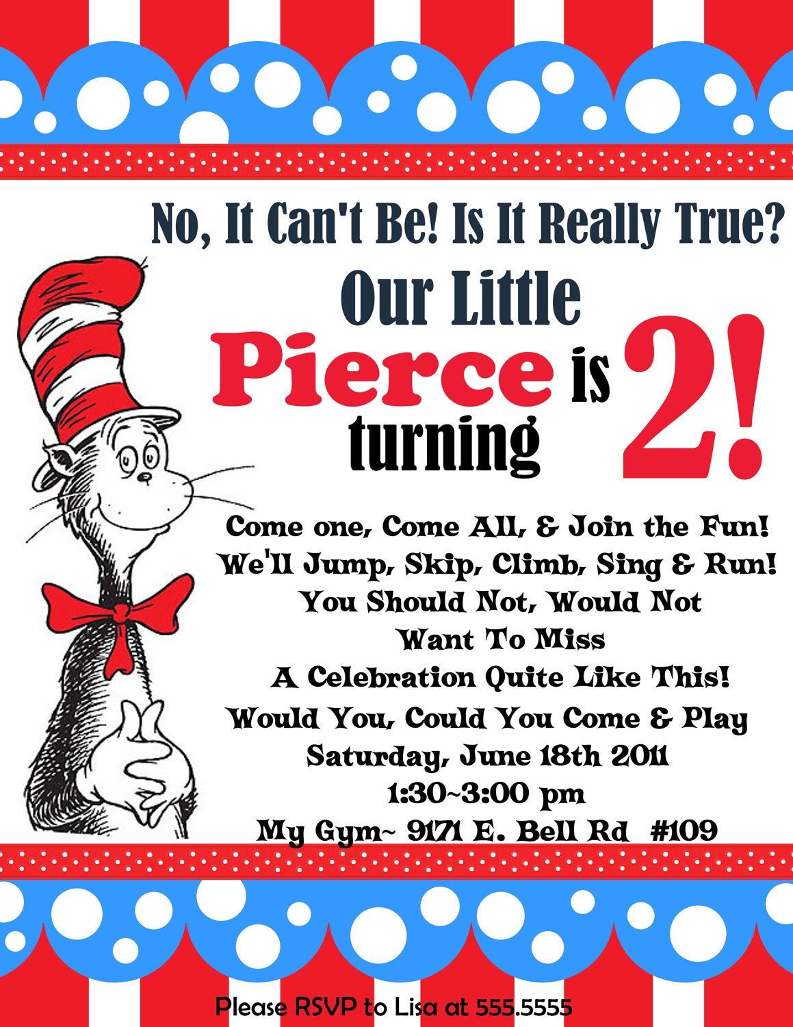 Dr. Suess Digital Birthday Invitation