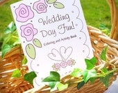 Wedding Coloring Book Set (Book and Crayon Box Cover) - Kids wedding favors - Printable PDF & Personalized - Half Fold Book