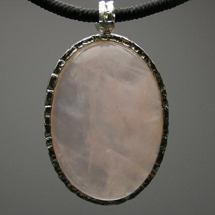 Artisan Handmade 925 Sterling Silver Gemstone Jewelry Rose Quartz Morning Blush Pink Anniversary Unique Necklace