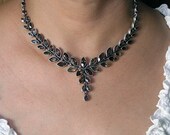 Custom order Royal Princess Salma Hay Earthy Brown Smoky Quartz with Ruby teardrop Unique Sterling Silver Jewelry Handmade Necklace (AA)