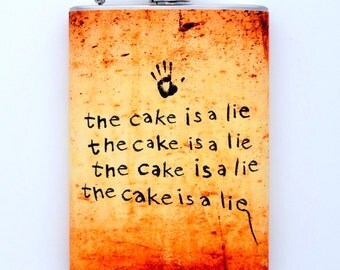 Portal Video Game "The Cake Is A Lie" Flask for the gamer in your life (8 Ounce)