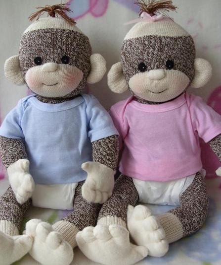 PDF PATTERN and supplies Baby Sock Monkey