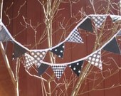 Banner / Garland /Black And White /  Polka Dots,  Gingham