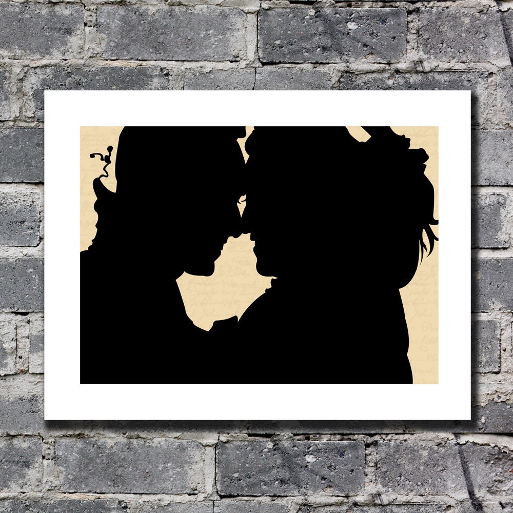 Custom Wedding Silhouette Couple from your photo Bride and Groom Printable 8x10 Choose your color Wedding Gifts Reception Decor