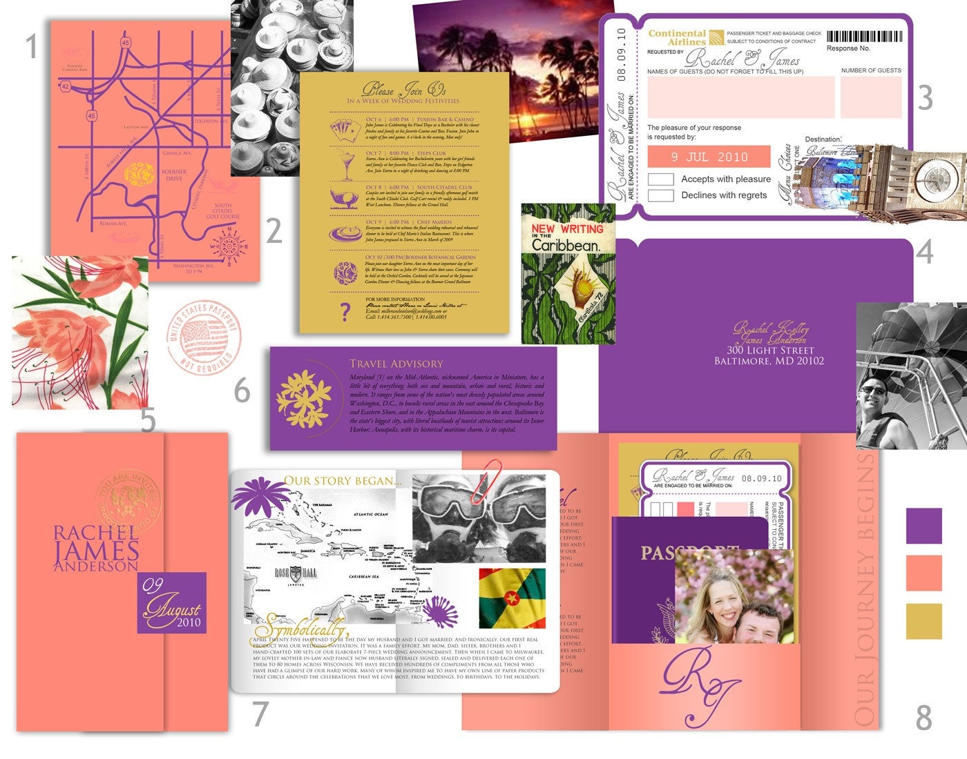 Crystal: Passport Style Wedding Invitation