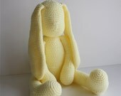 Ready to Ship. Crochet Plush Easter Bunny Yellow.
