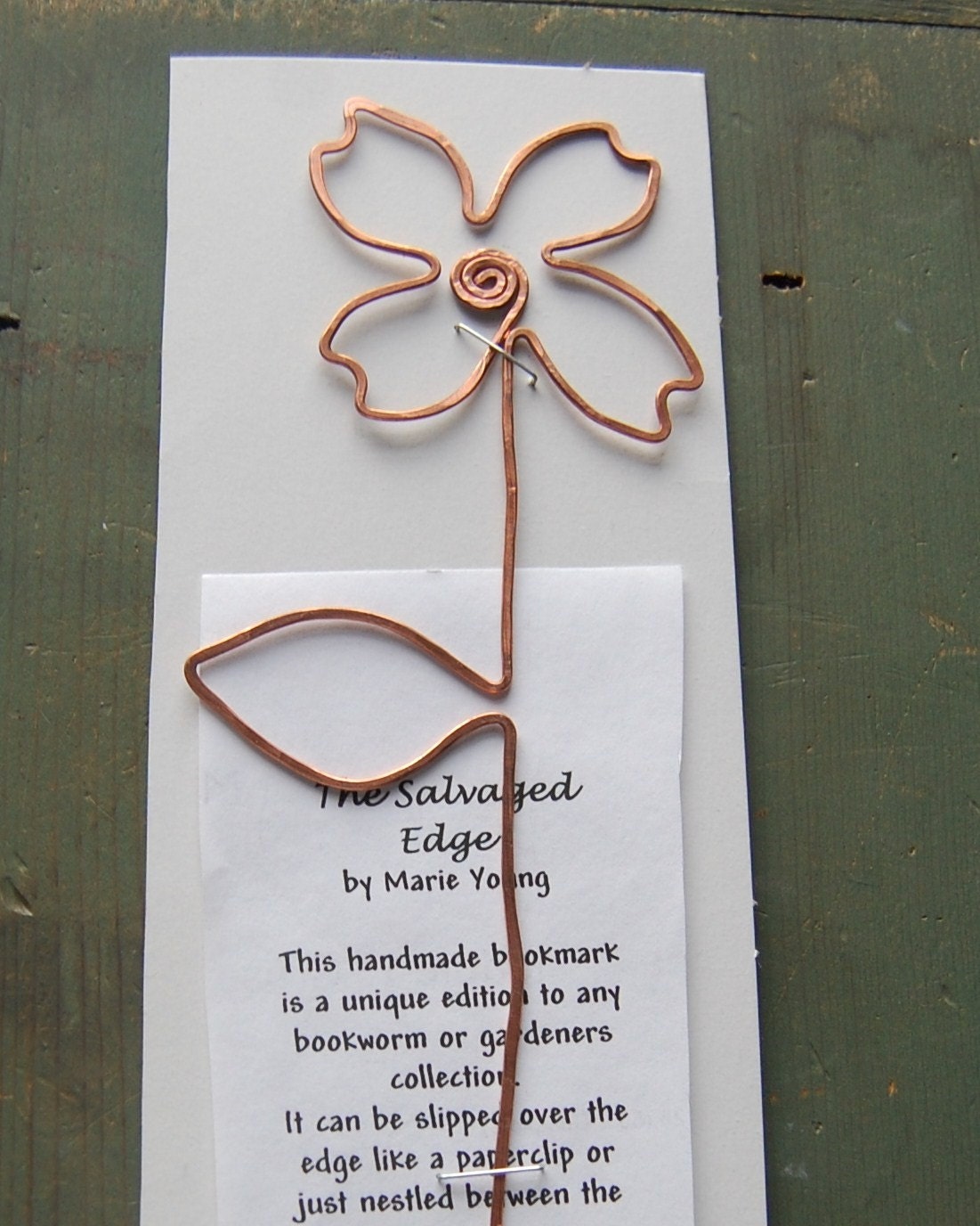 copper dogwood flower bookmark