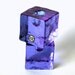 Two Purple Ice Cube Candle Holders by Konst Glashyttan Urshult of Sweden
