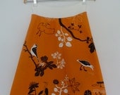 Latitude Aline Skirt orange bird in tree print skirt  Wanderlust by Miss Fancypants
