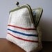 Red Blue French grain sack Clutch eco friendly bag, Makeup bag, Handmade in Ireland